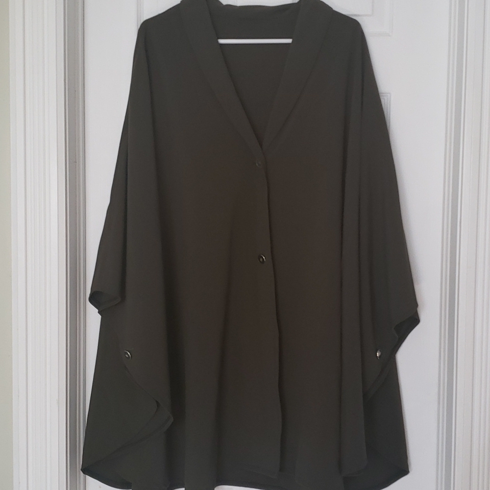Oversized Olive Green Poncho